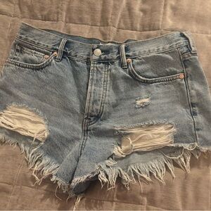 Free People WTF Denim Distressed Women Shorts